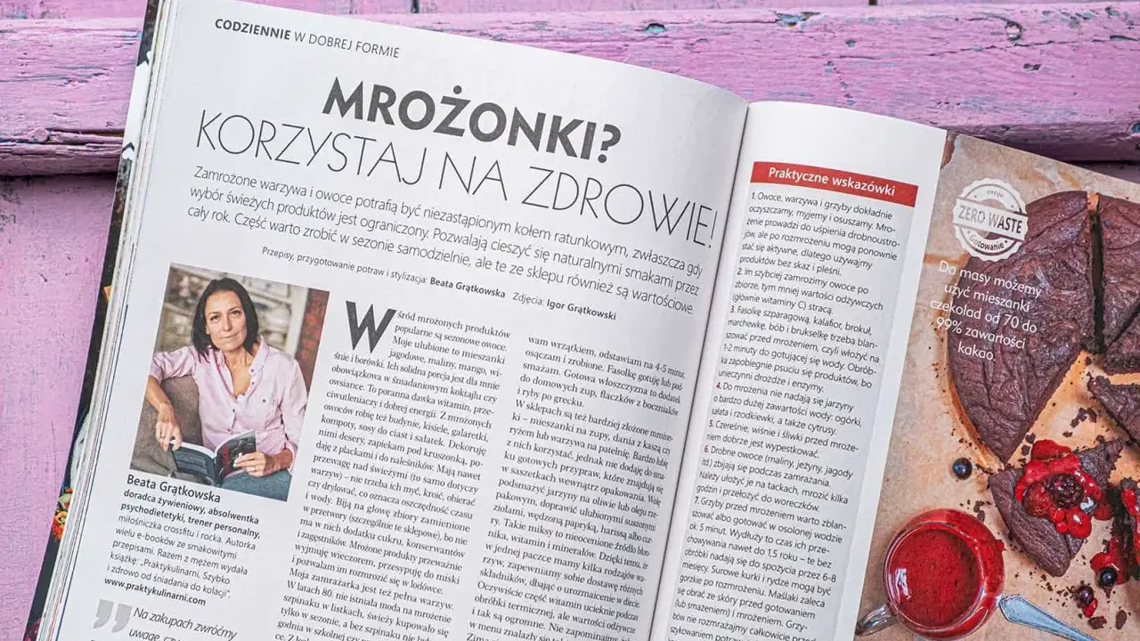 Jakie owoce można mrozić? Artykuł o mrożonych owocach i warzywach, z przepisem na brownie.