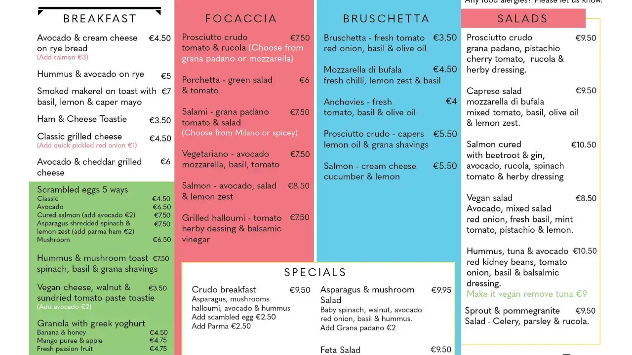 Menu z Malty: śniadania, focaccie, bruschetty, sałatki. Sprawdź, ile kosztuje obiad na Malcie, np. sałatka z prosciutto za €9.50.
