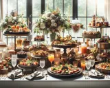 Elegancki stół z przekąskami i deserami. Zastanawiasz się, czy od cateringu można odliczyć VAT?