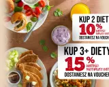 Pyszne posiłki i promocje na catering. Kup 2 diety i zyskaj 10%, kup 3+ i zyskaj 15% wartości najtańszej diety.