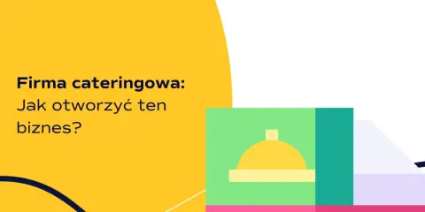 Firma cateringowa: Jak otworzyć ten biznes? Ilustracja przedstawia stylizowaną ciężarówkę z symbolem jedzenia, gotową do dostawy.