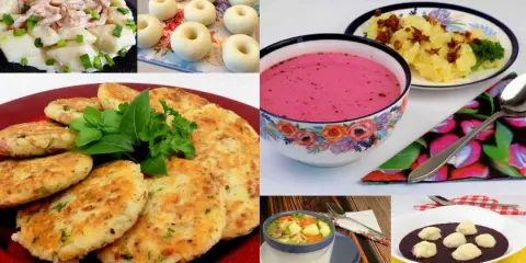 Szukasz inspiracji co dziś na obiad przepisy? Zobacz te pyszne dania: placki ziemniaczane, zupa botwinkowa, kopytka, pierogi i inne.
