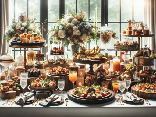 Elegancki stół z przekąskami i deserami. Zastanawiasz się, czy od cateringu można odliczyć VAT?