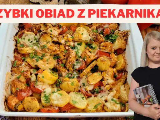 Pyszne ziemniaki z kurczakiem i warzywami zapieczone w piekarniku. Idealne co na obiad z piekarnika, gdy brakuje czasu.
