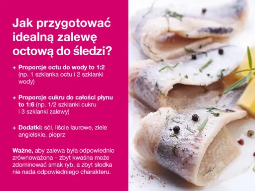 Świeże śledzie w zalewie octowej, z dodatkiem ziół i pieprzu. Przepis na idealną zalewę do śledzi.