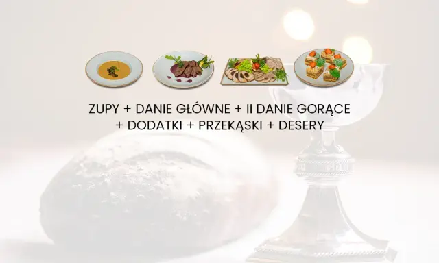 Zupy, dania główne, gorące, dodatki, przekąski i desery. Dowiedz się, ile kosztuje catering na komunie, by zaplanować wyjątkowe przyjęcie.