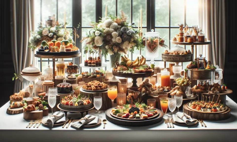Elegancki stół z przekąskami i deserami. Zastanawiasz się, czy od cateringu można odliczyć VAT?