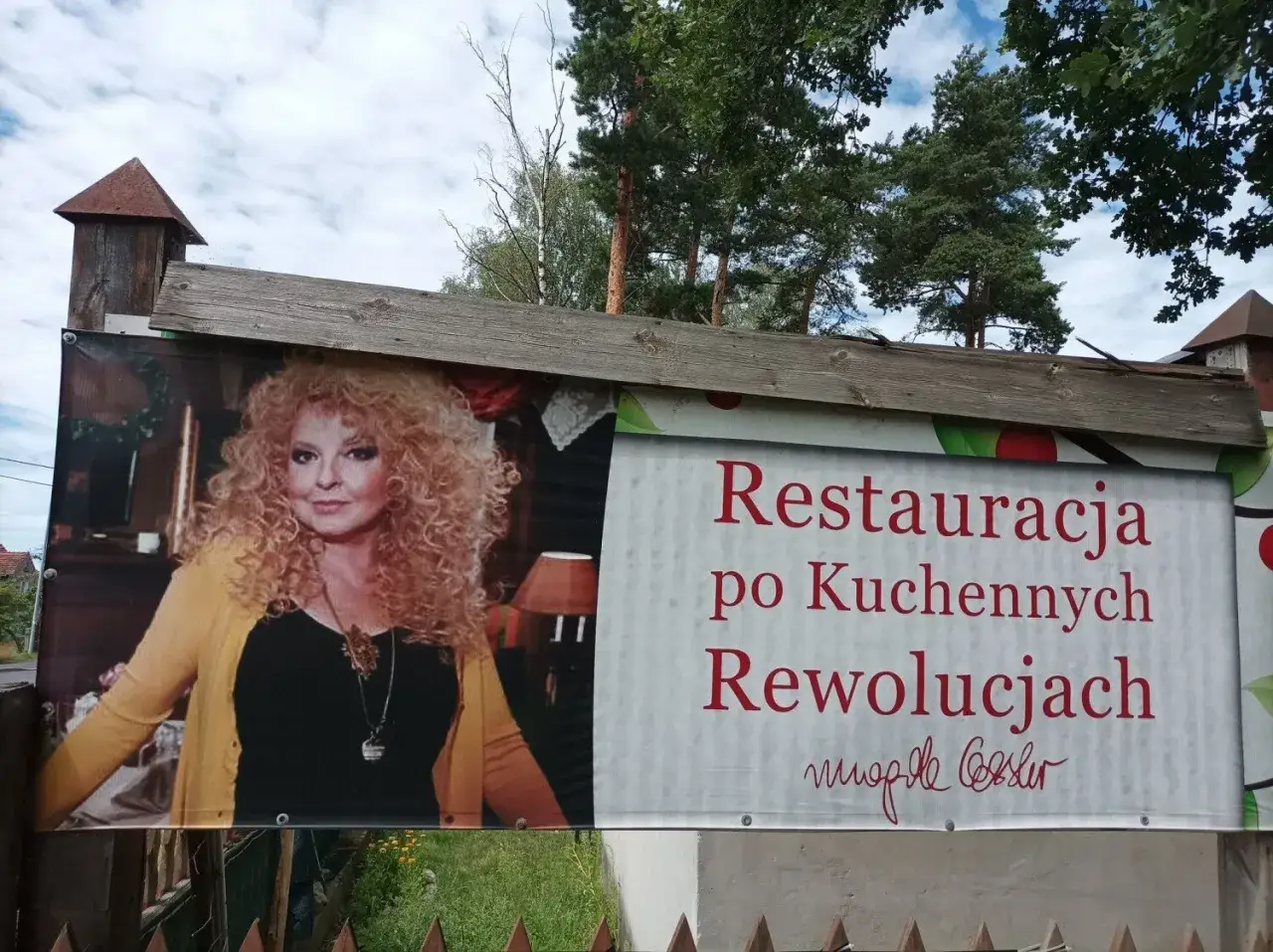 Magda Gessler na banerze restauracji 